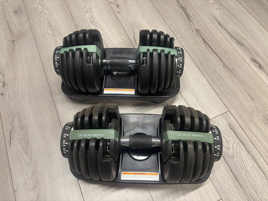 Verstelbare dumbbell set - 2x 24kg inclusief houder, Ophalen, Nieuw, Dumbbell