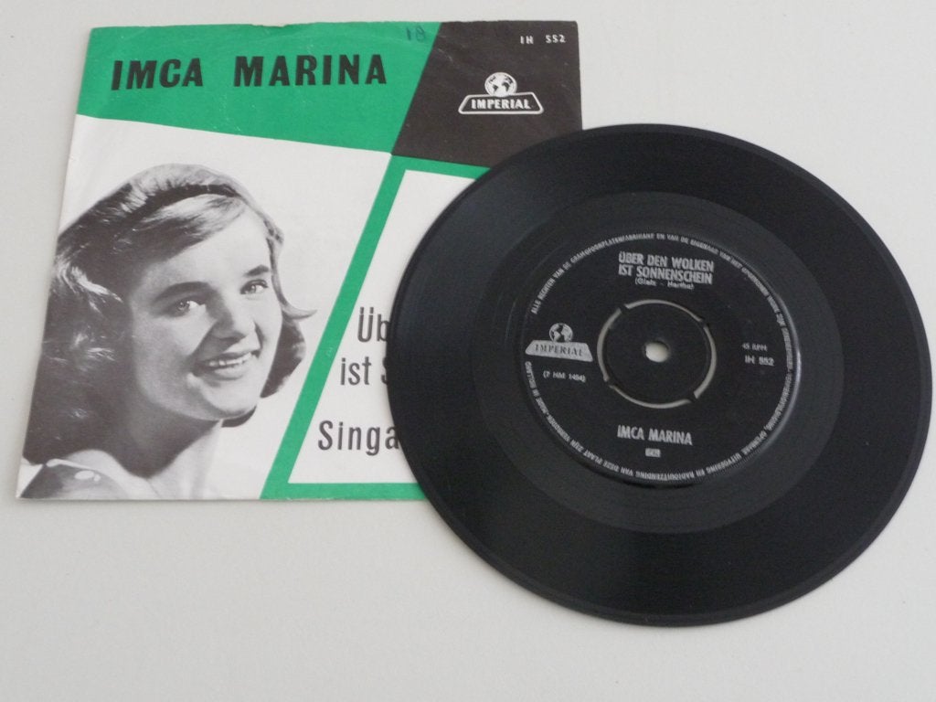 single IMCA MARINA -UBER DEN WOLKEN IST SONNENSCHEIN- 1964, Gebruikt, Overige genres, 7 inch, Ophalen of Verzenden