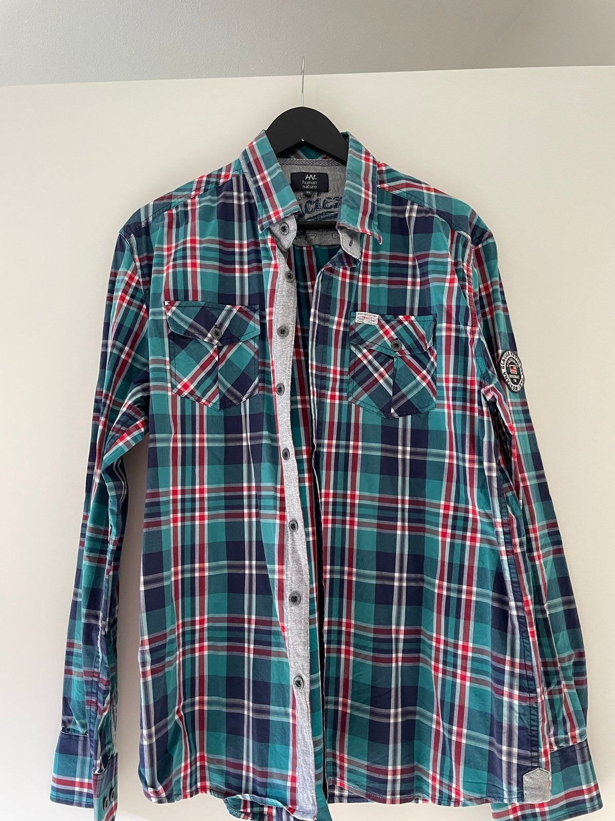 Human Nature geruit overhemd - XL, Kleding | Heren, Ophalen of Verzenden, Nieuw, Meerkleurig, Halswijdte 43/44 (XL)
