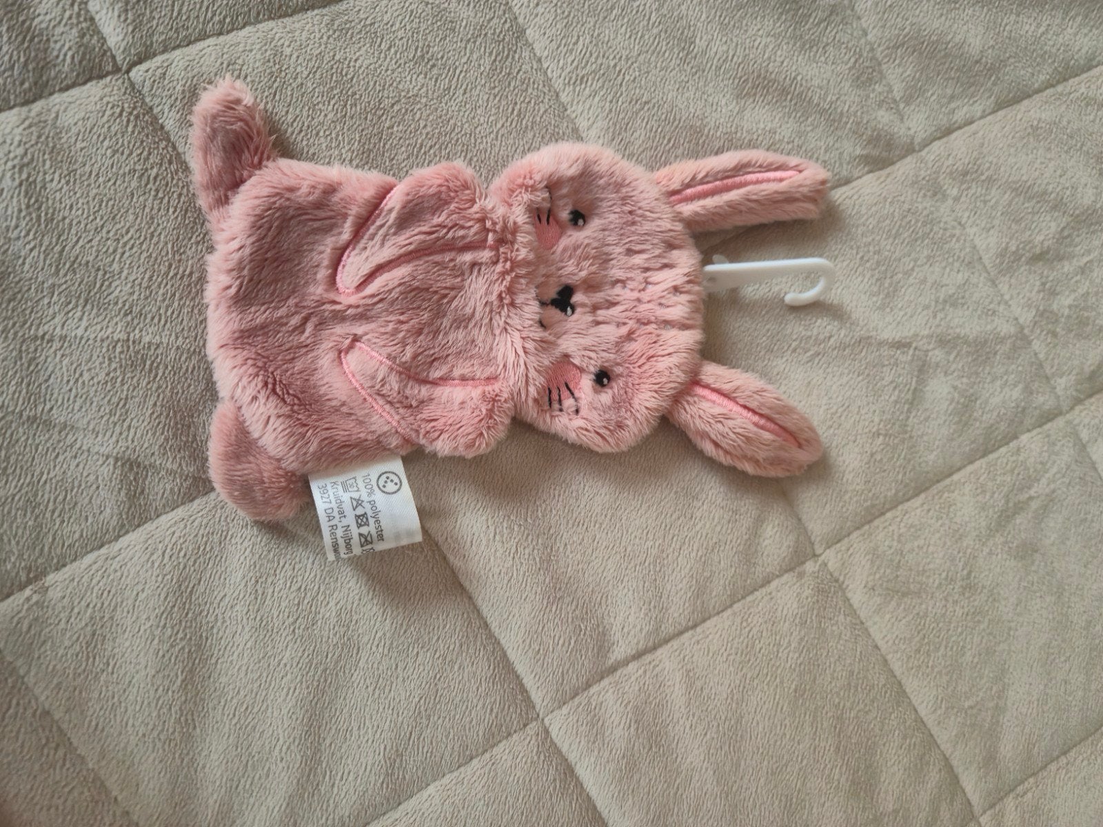 Roze konijn knuffeldoekje - Zo goed als nieuw, Konijn, Ophalen of Verzenden, Zo goed als nieuw, Roze