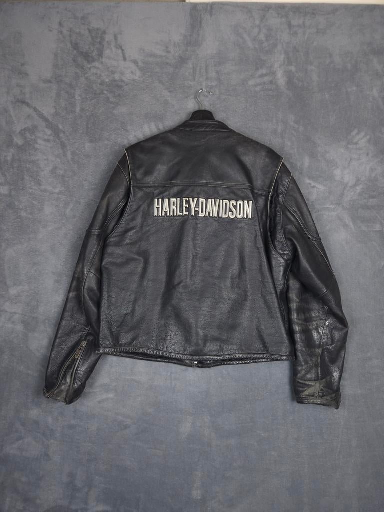 Harley Davidson Leren Jas XL Zwart Motorjas Biker., ., Zwart, Maat 56/58 (XL), Ophalen of Verzenden