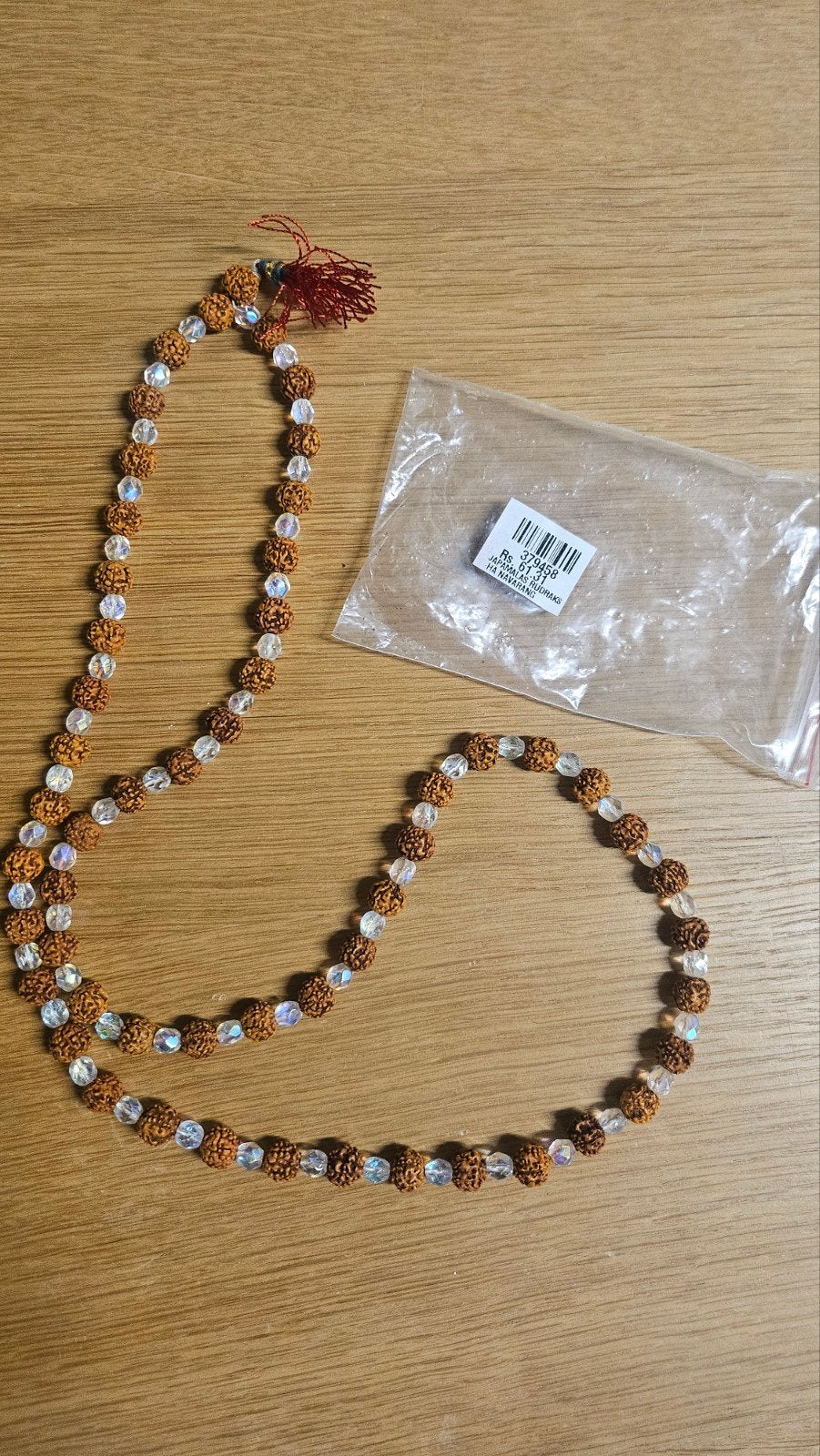 Rudraksha en Kristal Mala Gebedsketting, Sieraden, Tassen en Uiterlijk, Kettingen, Met kristal, Overige materialen, Bruin, Ophalen of Verzenden