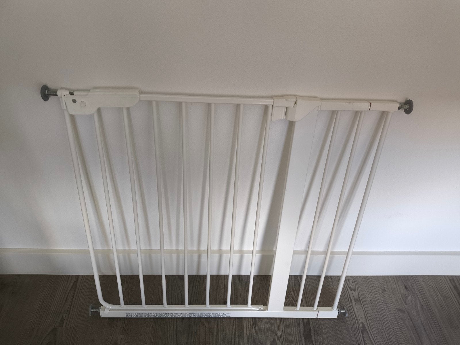 Wit klemhekje, uitschuifbaar tot 80 cm, Kinderen en Baby's, Traphekjes, Ophalen, Gebruikt, Klemhekje, Metaal of IJzer