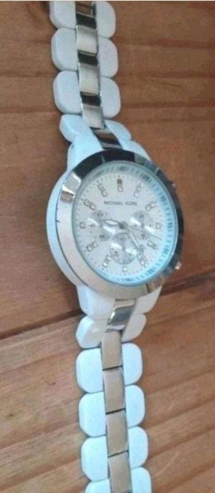 Michael Kors Dameshorloge Wit/Zilver met Strass, Ophalen of Verzenden, Staal, Overige merken, Met strass