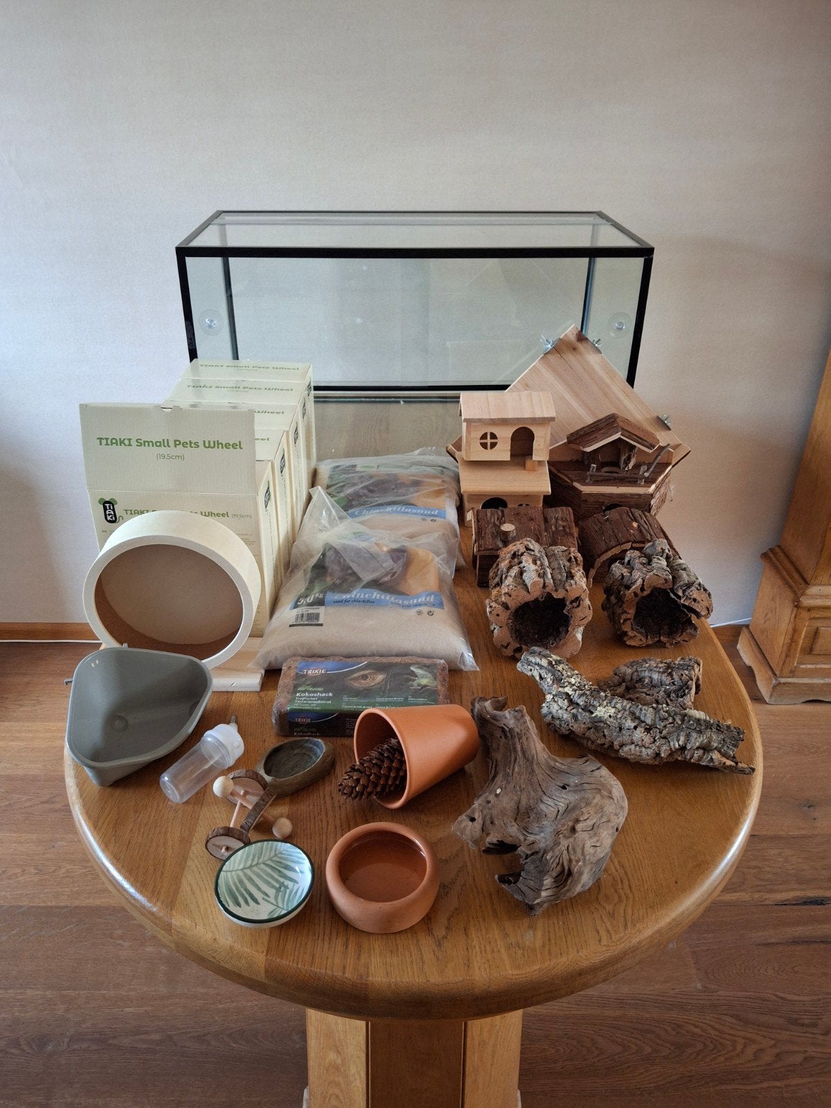 Terrarium set hamsterscape loopwiel looprad chinchilla zand, Muis, Hok, 75 tot 110 cm, Ophalen