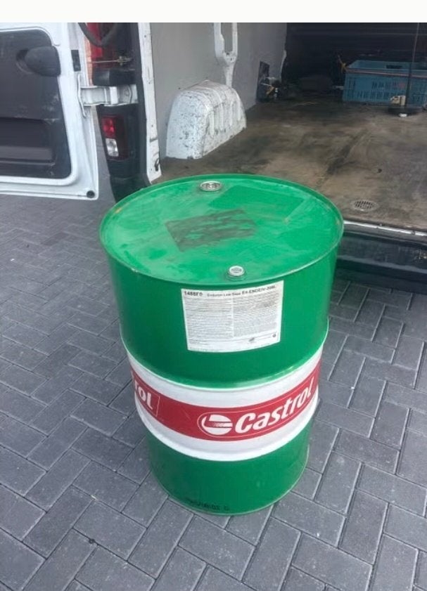 Leeg castorol vat 208 l, Ophalen, Zo goed als nieuw, Vuurton