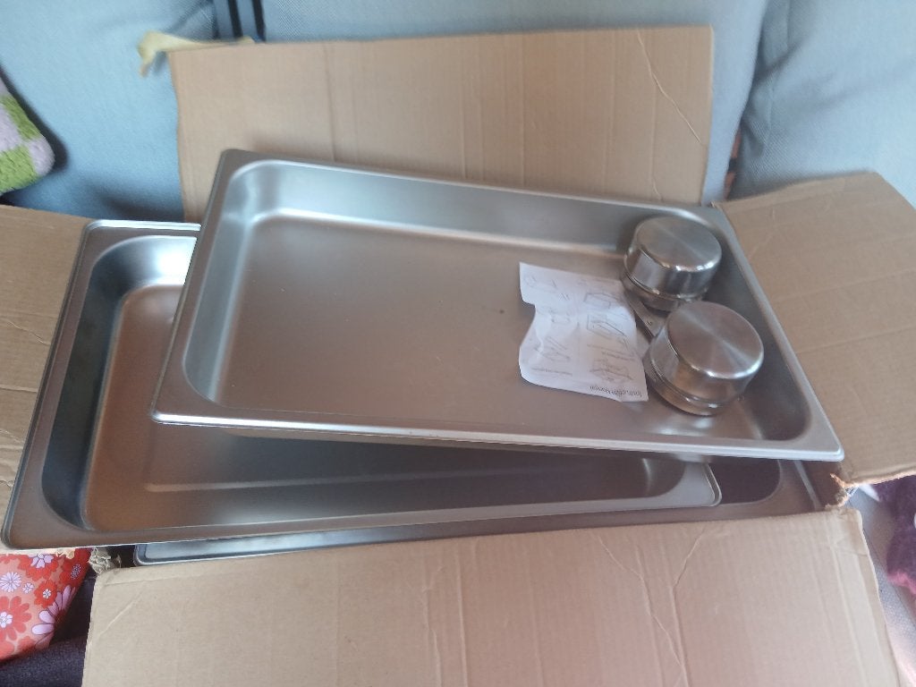Chafing dishes x2 Nieuw in doos., Ophalen, Overige typen, Metaal, Overige merken
