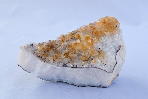 Citrienkwarts cluster (nr. 020), Verzamelen, Mineralen en Fossielen, Ophalen of Verzenden, Mineraal