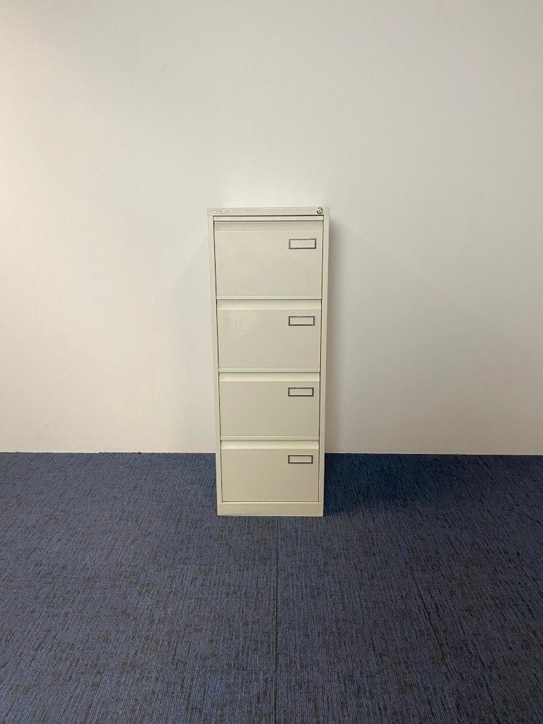 Ladekast Bisley, lichtgrijs, H 132 x B 47 x D 62,5 cm., Ophalen, Gebruikt, 50 tot 100 cm, 3 of 4 laden