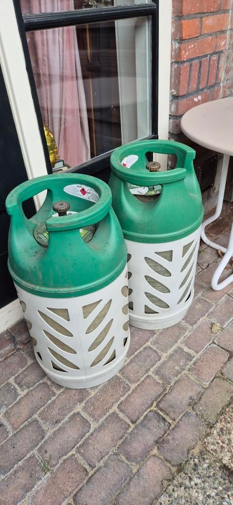Twee Benegas gasflessen 24,5 liter/10kg (vol en kwart vol), Ophalen, Gebruikt
