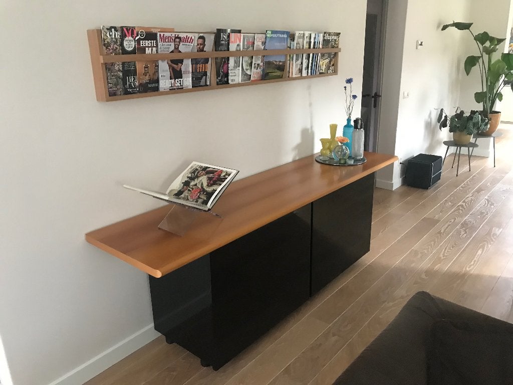 Design dressoir, Huis en Inrichting, Ophalen, Hoogglans zwart, Met lade(s), Zo goed als nieuw
