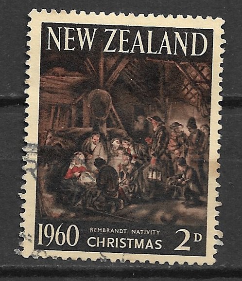 New Zealand 1960 Kerstmis kerst, Ophalen of Verzenden, Gestempeld