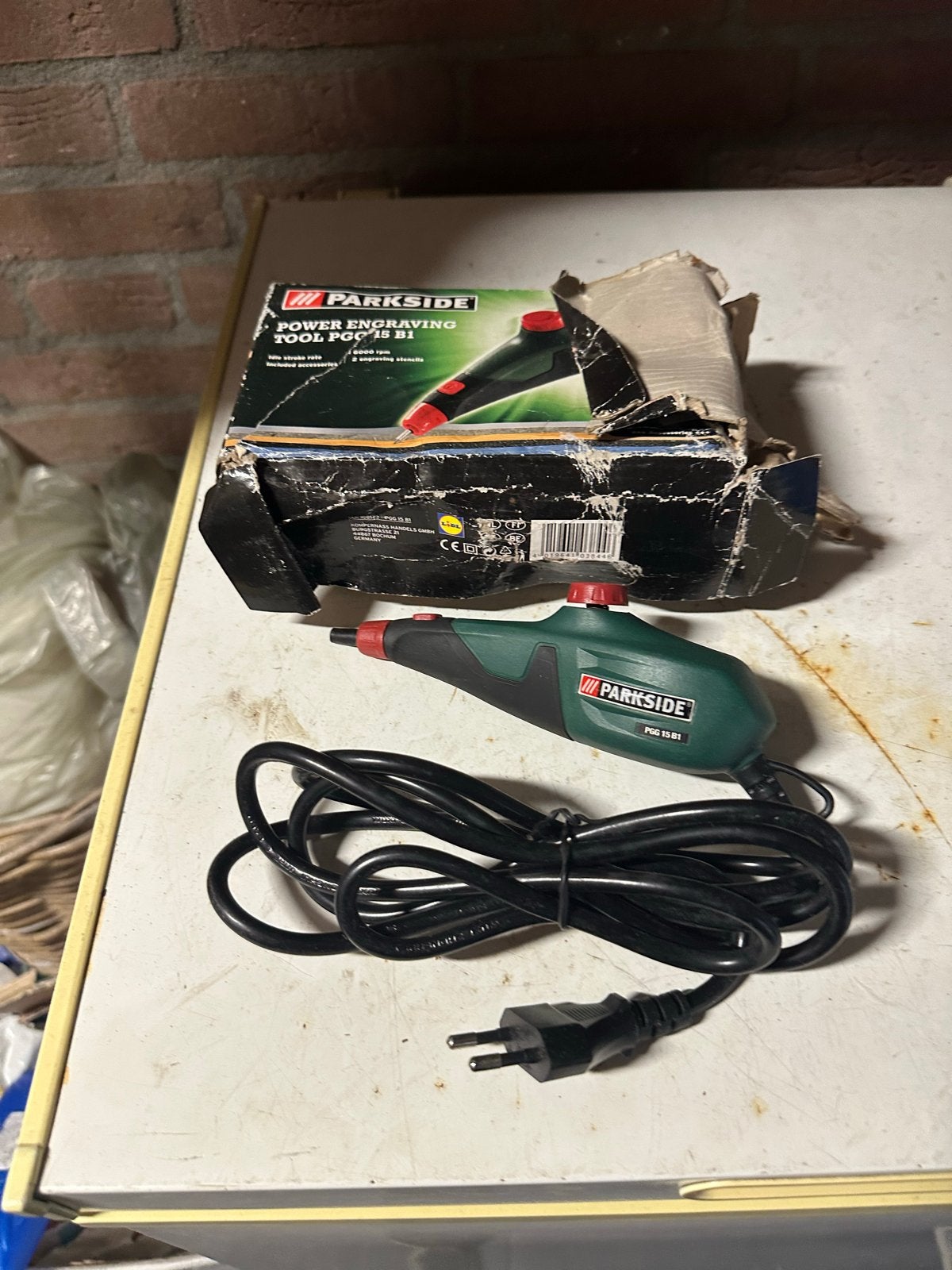 Parkside graveerpen en tacker set, Ophalen, Gebruikt