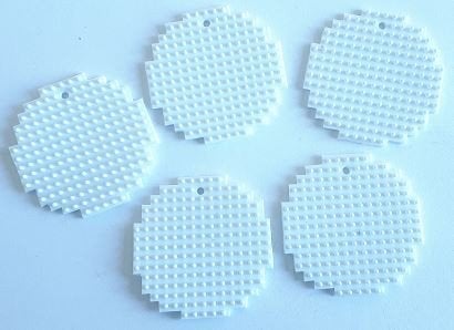 Kerstballen 5 stuks uit wit flexibel basisplaat 3,8 x 3,8 cm, ., Nieuw, Ophalen of Verzenden, .