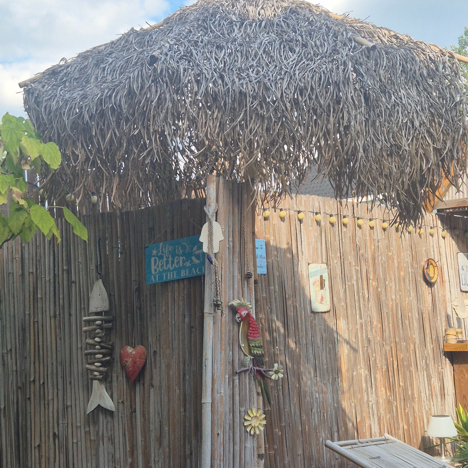 Tropische parasol inclusief voet - Strandstijl, Ophalen