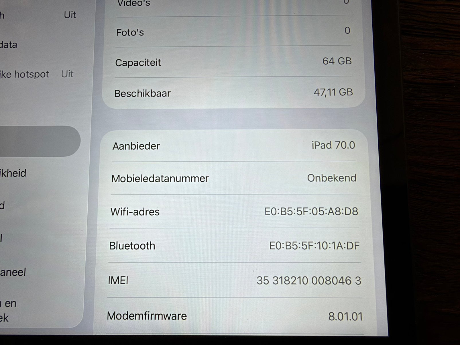 Foto 11 van Apple iPad Mini 5e generatie A2124 64GB Wi-Fi en LTE izgst