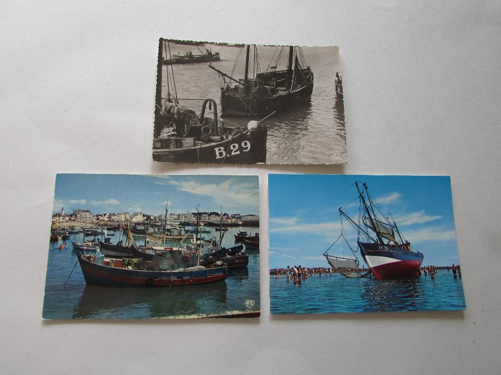 3 vissersschepen Ansichtkaarten, Ophalen of Verzenden, 1960 tot 1980, Ongelopen, Zeeland