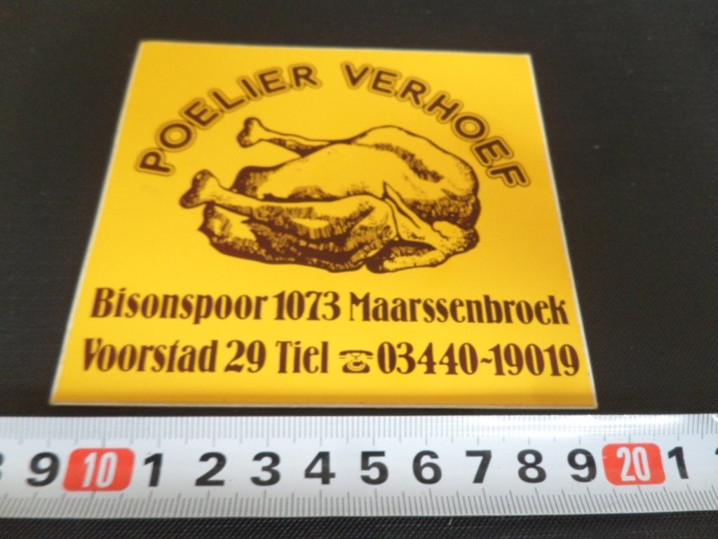 sticker maarssenbroek tiel poelier verhoef, Ophalen, Zo goed als nieuw