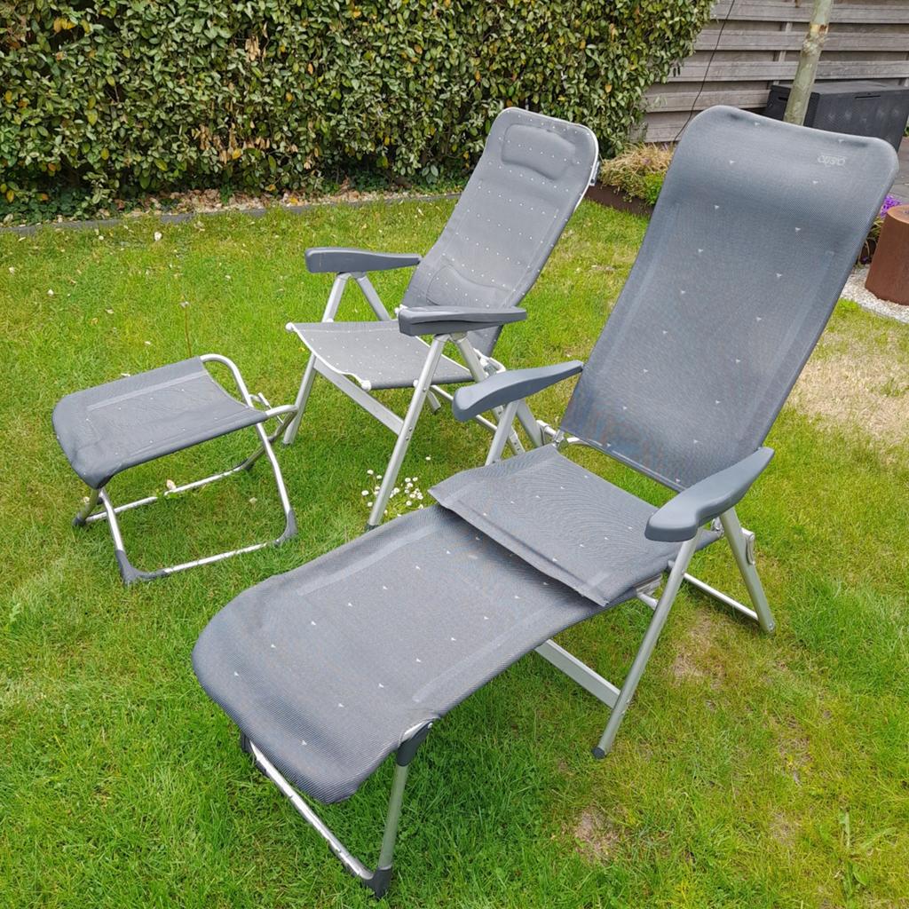 Crespo & Westfield campingstoelen + hoofd en voetensteun, Caravans en Kamperen, Kampeermeubelen, Ophalen, Gebruikt, Campingstoel