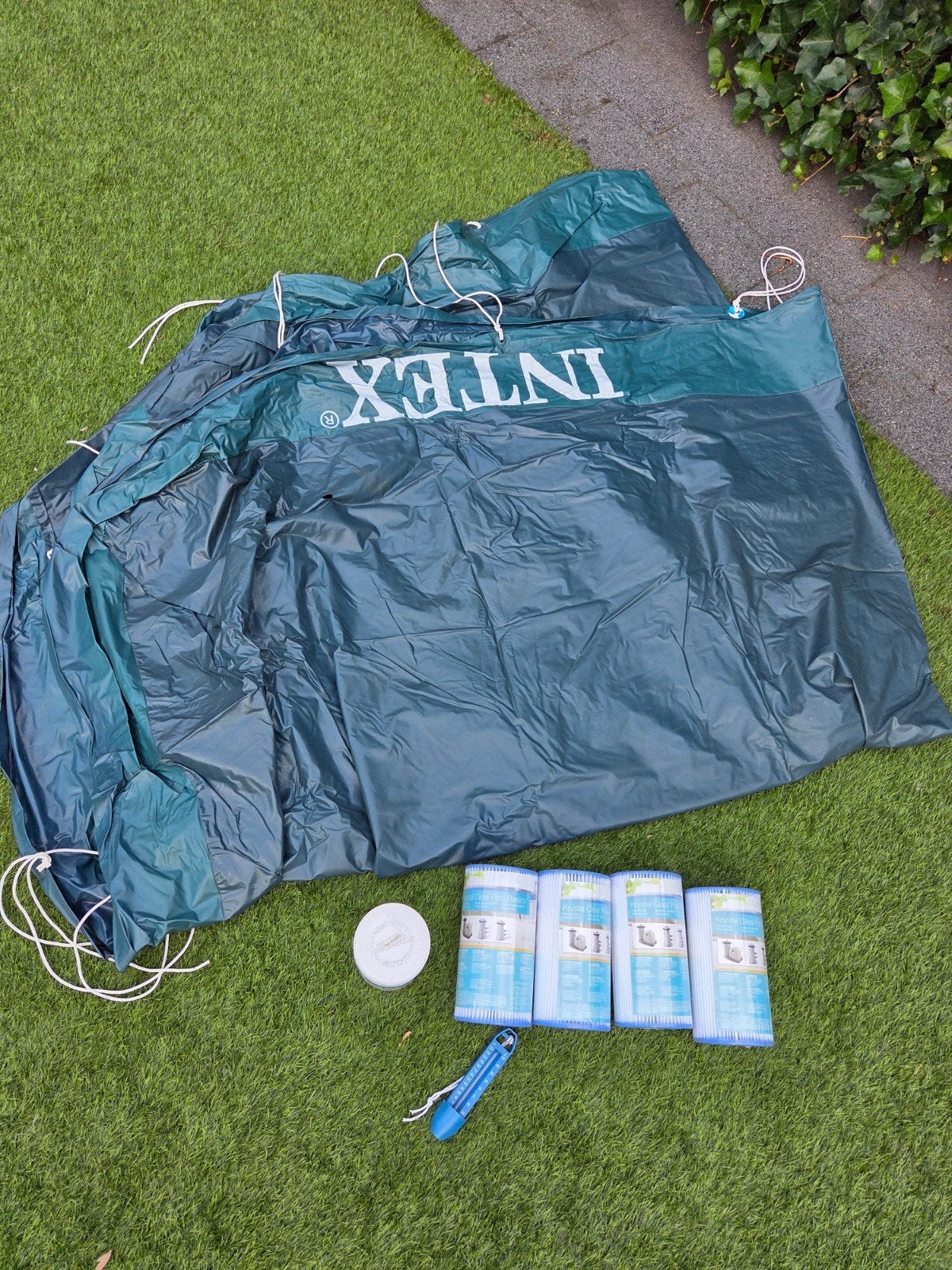 Spullen voor zwembad o.a. Intex afdekzeil 300x200 cm, Ophalen of Verzenden, Zo goed als nieuw, Afdekzeil