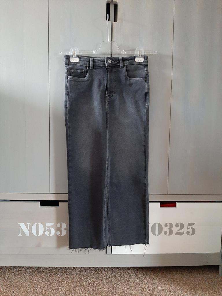 Denim Maxi Skirt rok Off Black Denim maat 12 152 Nieuw!, Frankie & Liberty, Meisje, Nieuw, Ophalen of Verzenden