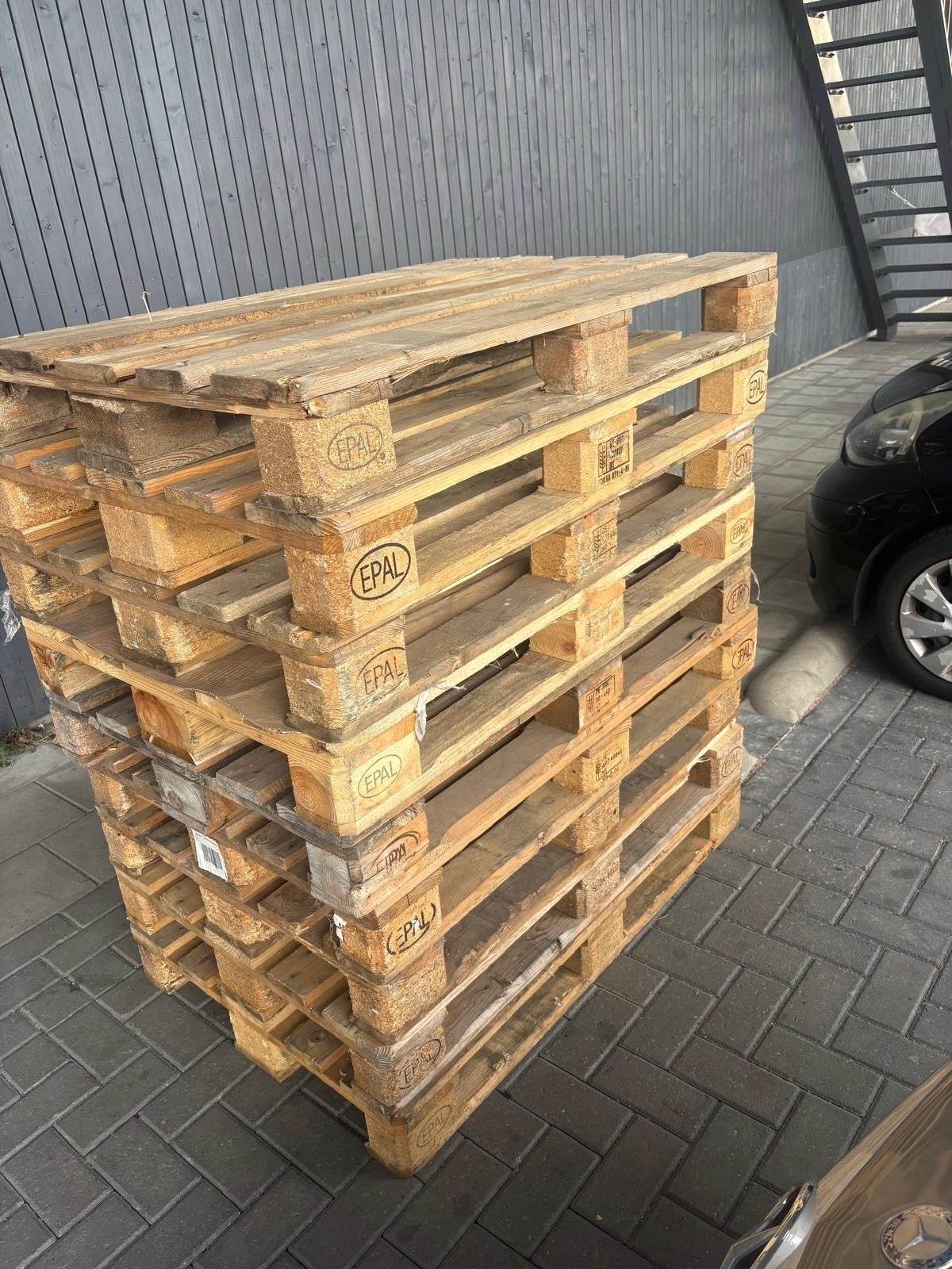 Gebruikte EPAL pallets - Stapel van 9. Schiphol, Doe-het-zelf en Verbouw, Hout en Planken, Ophalen, Gebruikt, Overige typen, Minder dan 200 cm