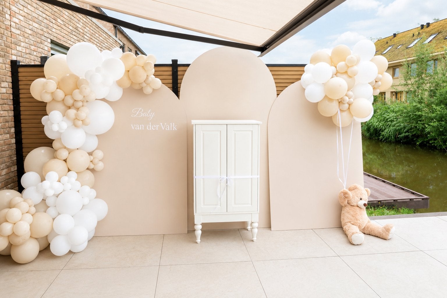 Backdrop & Ballondecoratie | Babyshower & Gender Reveal, Ophalen, Nieuw, Geboorte of Huwelijk