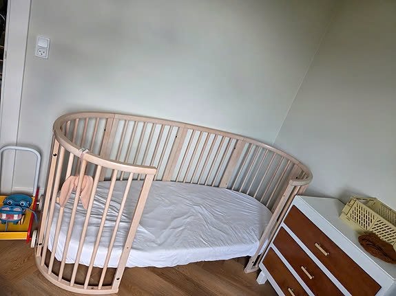 Stokke Sleepi juniorbed  4-8 jaar + matras WHITEWASH, Ophalen, Zo goed als nieuw, Ledikant