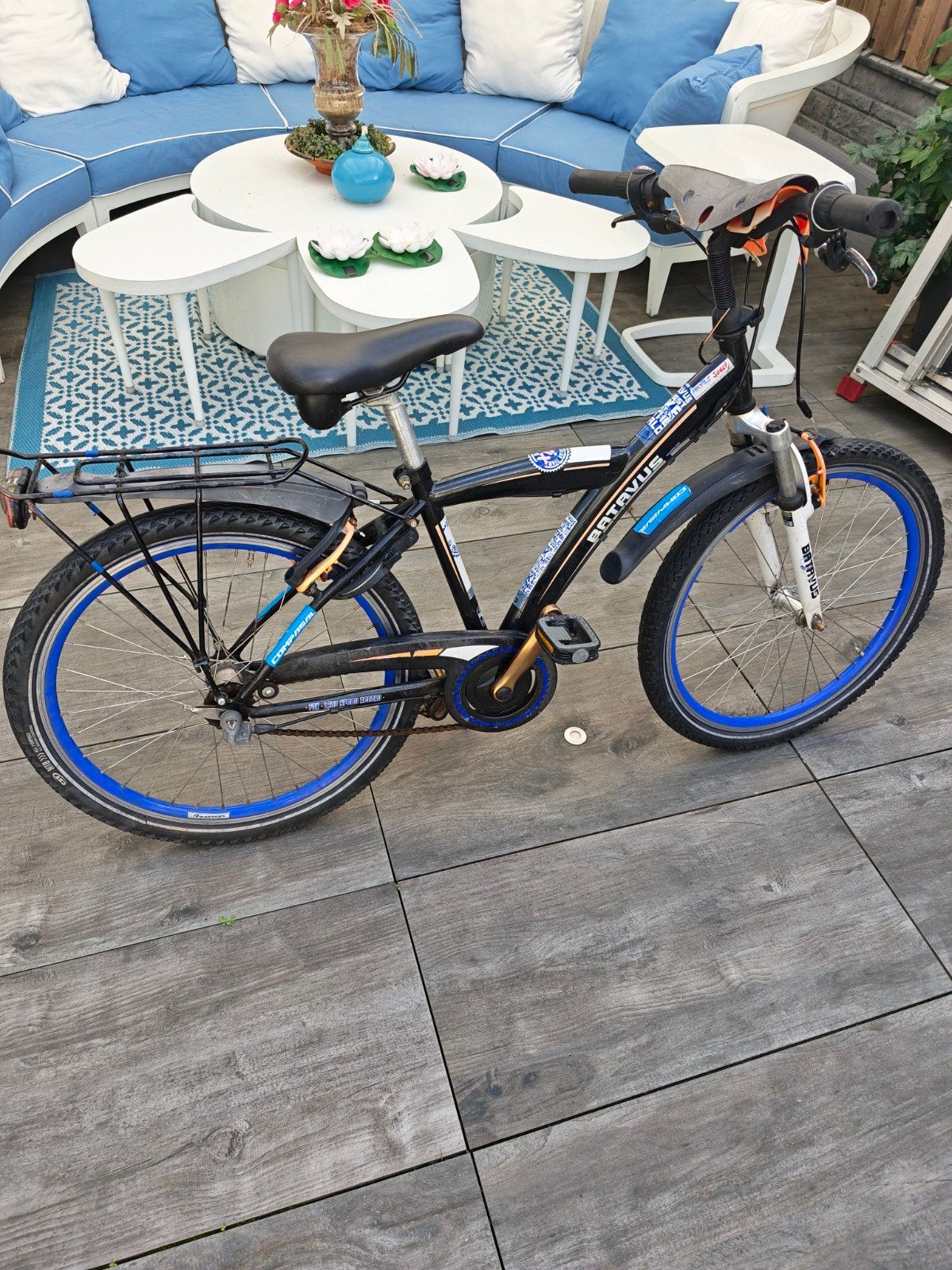 Batavus kinderfiets 24 inch met versnellingen en bagagedrage, Ophalen, Gebruikt, Velgrem, Versnellingen
