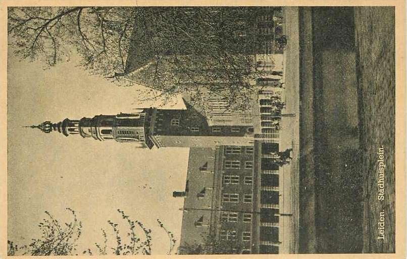 377-643-027 Leiden  Stadhuisplein, Verzenden, Voor 1920, Zuid-Holland