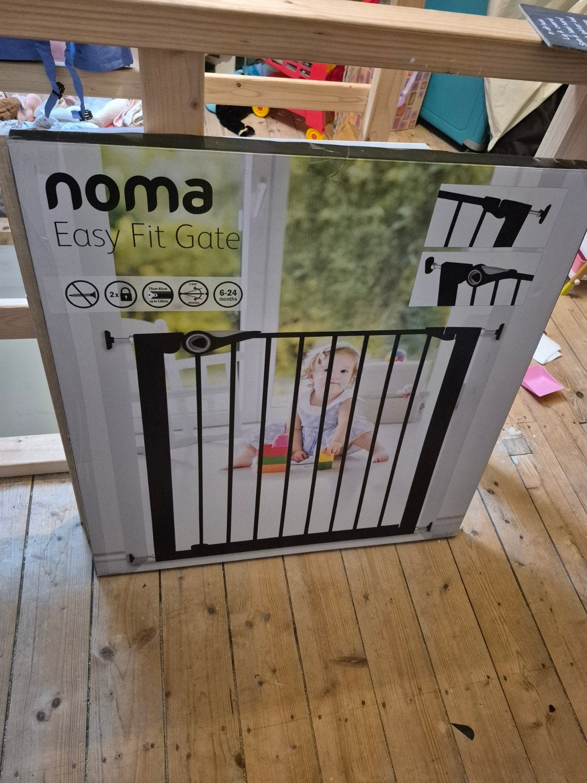2 Noma Easy Fit Traphekjes - 75-82cm tot 138cm, Kinderen en Baby's, Traphekjes, Ophalen, Zo goed als nieuw, Metaal of IJzer, 115 cm of meer
