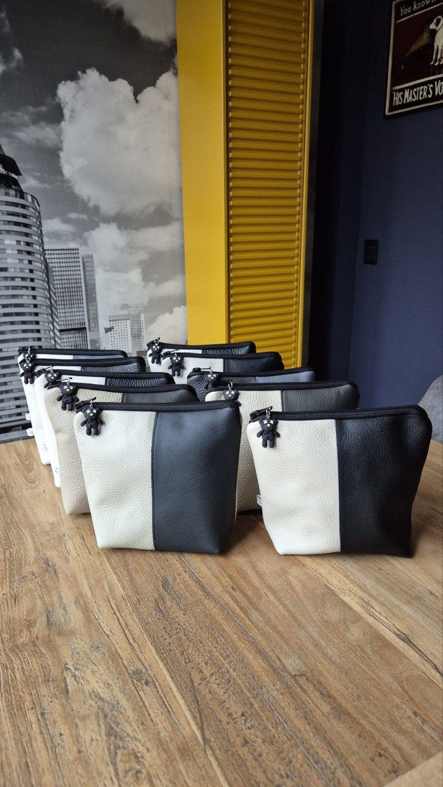 Teddy lijn leren toilettas - Etweez, Sieraden, Tassen en Uiterlijk, Toilettassen, Ophalen of Verzenden, Nieuw, Zwart
