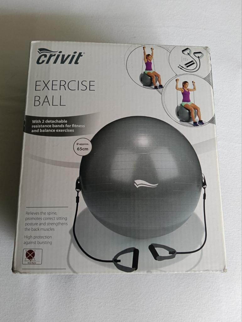 Crivit Exercise Bal met Weerstandsbanden - 65cm, Ophalen of Verzenden, Nieuw, Buik, Fitnessbal