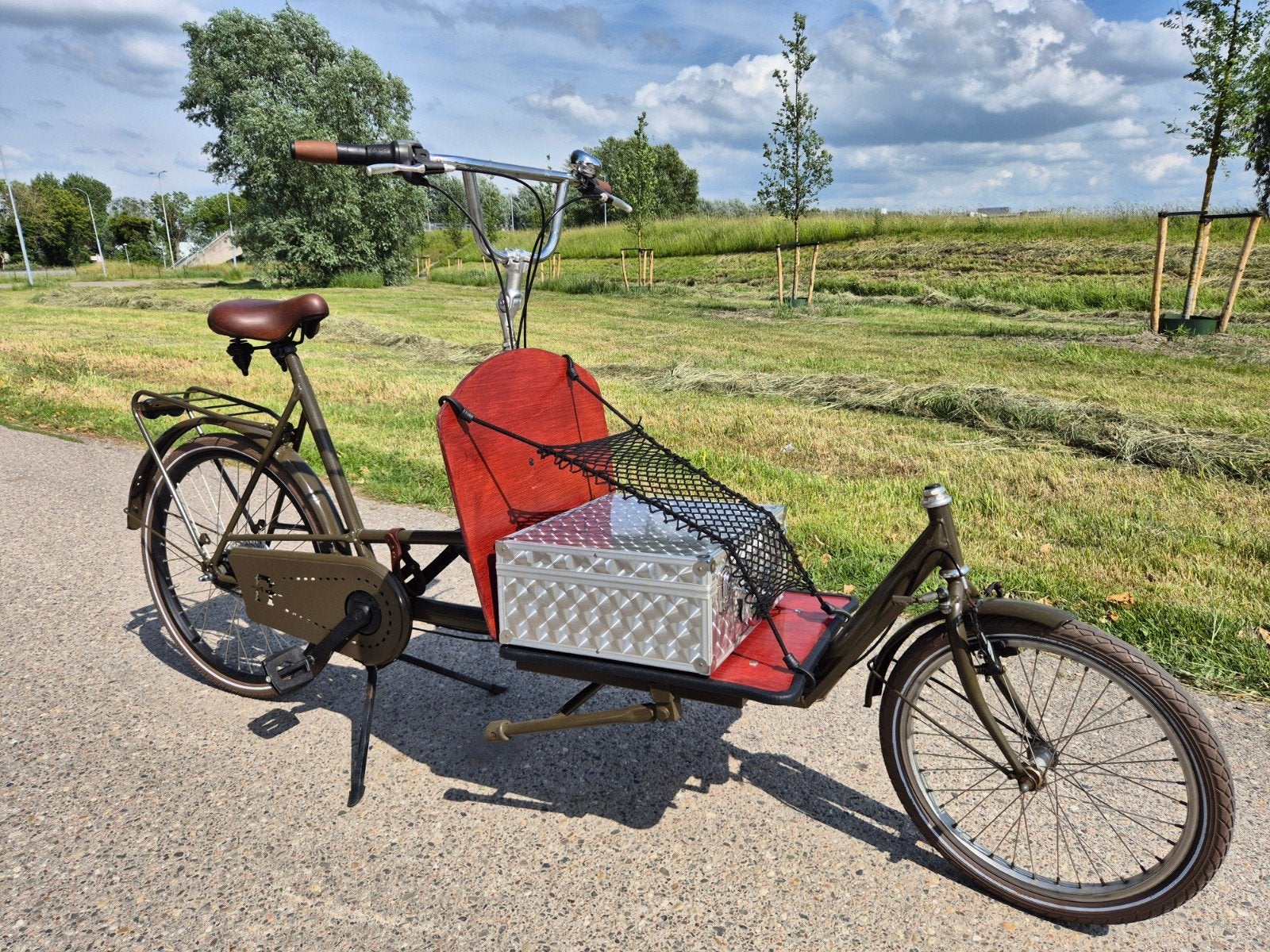 Bakfiets FietsFabriek Army Green, Ophalen, 1 kind