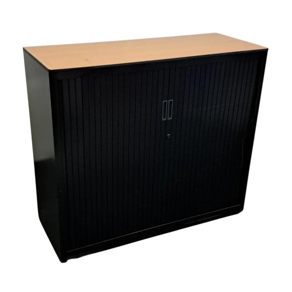 Aspa Roldeurkast Zwart Beuken 105 x 120 x 47, Huis en Inrichting, Gebruikt, 100 tot 150 cm, 100 tot 150 cm, Ophalen of Verzenden