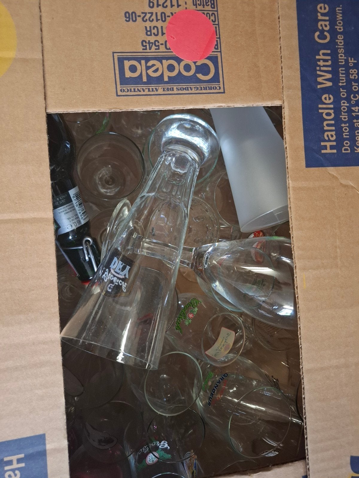 2 dozen met grolsch glazen, Verzamelen, Ophalen, Zo goed als nieuw, Overige typen