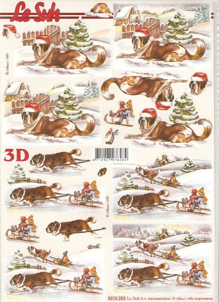 k40 knipvel le suh 8215.253 kerst hond sint bernhard, Ophalen of Verzenden, Nieuw, Kerst, Knipvel