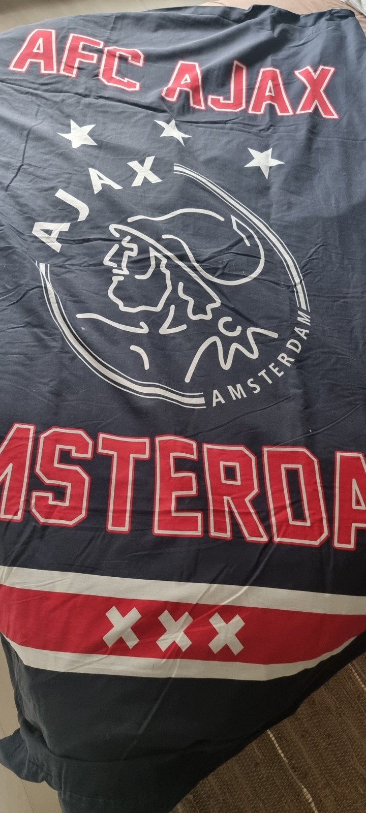 Ajax dekbedovertrek blauw 140x200cm, Gebruikt, Dekbedovertrek, Ophalen of Verzenden, Jongetje of Meisje