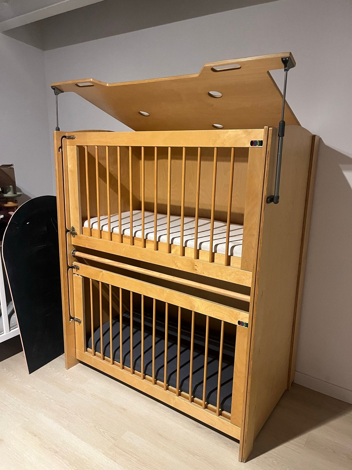Evacutatie duo slaper / stapelbed, Ophalen, Gebruikt, 70 tot 85 cm, Hoogslaper of Stapelbed