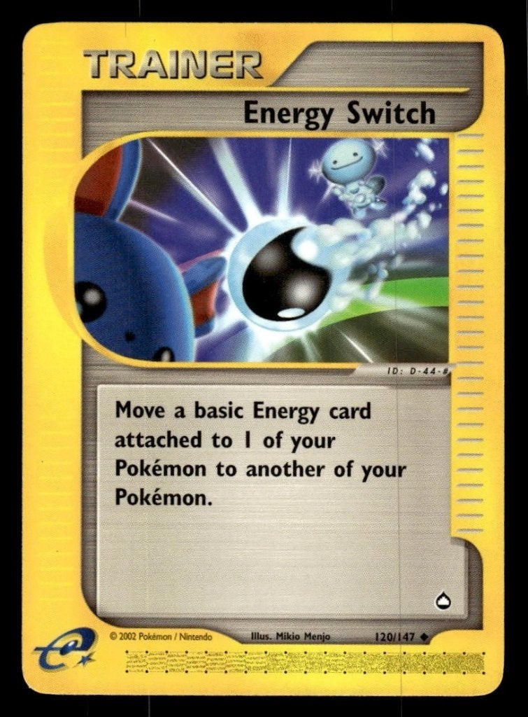 pokemon jaar 2002 aquapolis serie energy switch 120/147, Ophalen of Verzenden, Zo goed als nieuw, Losse kaart