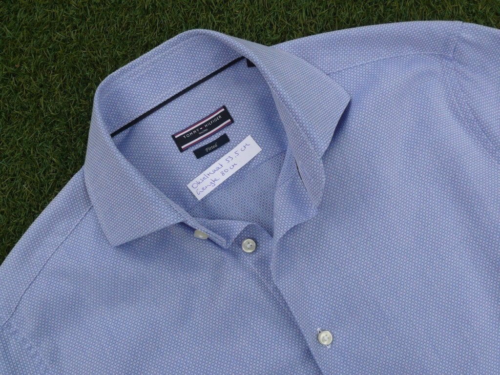 Tommy Hilfiger overhemd maat 37 / S als nieuw, Blauw, Halswijdte 38 (S) of kleiner, Tommy Hilfiger, Ophalen of Verzenden