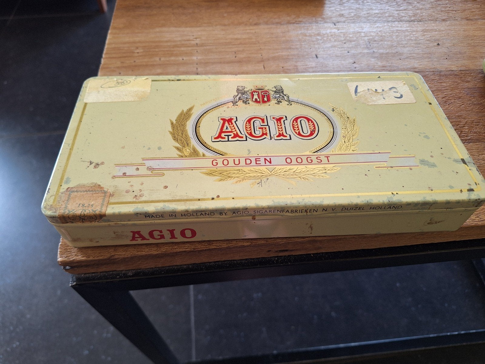 Vintage Agio Gouden Oogst sigarenblik, Verzamelen, Ophalen of Verzenden, Gebruikt, Overige, Overige merken