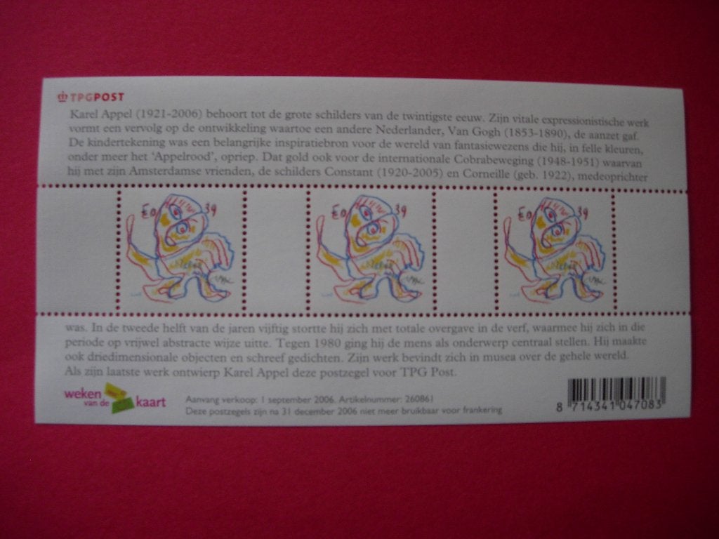 NL Nederland blokje Weken van de Kaart 2006, Verzenden, Na 1940, Postfris