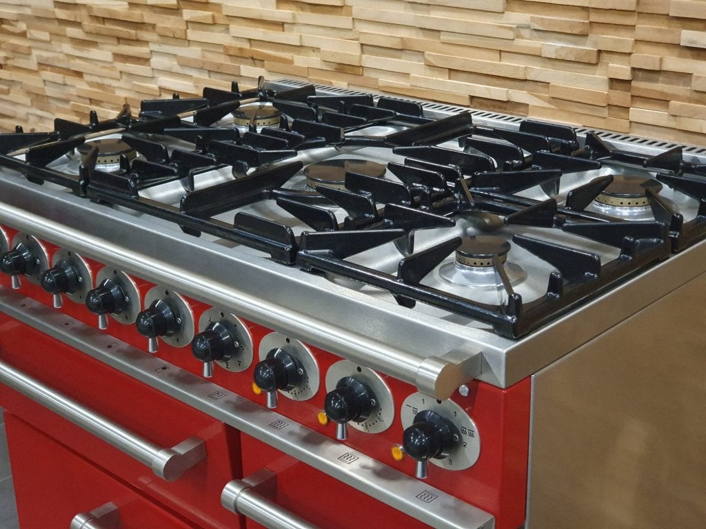 🔥Luxe Falcon Deluxe Fornuis 90cm rood 3 ovens NIEUW!, Witgoed en Apparatuur, Niet ingevuld, 60 cm of meer, Niet ingevuld, Ophalen of Verzenden