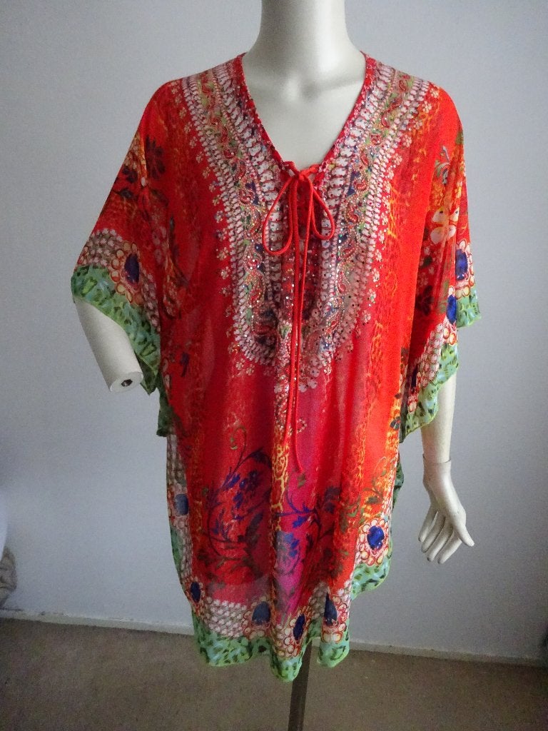 Kaftan tuniek mt 44, Verzenden, Zo goed als nieuw, Maat 42/44 (L), Meerkleurig