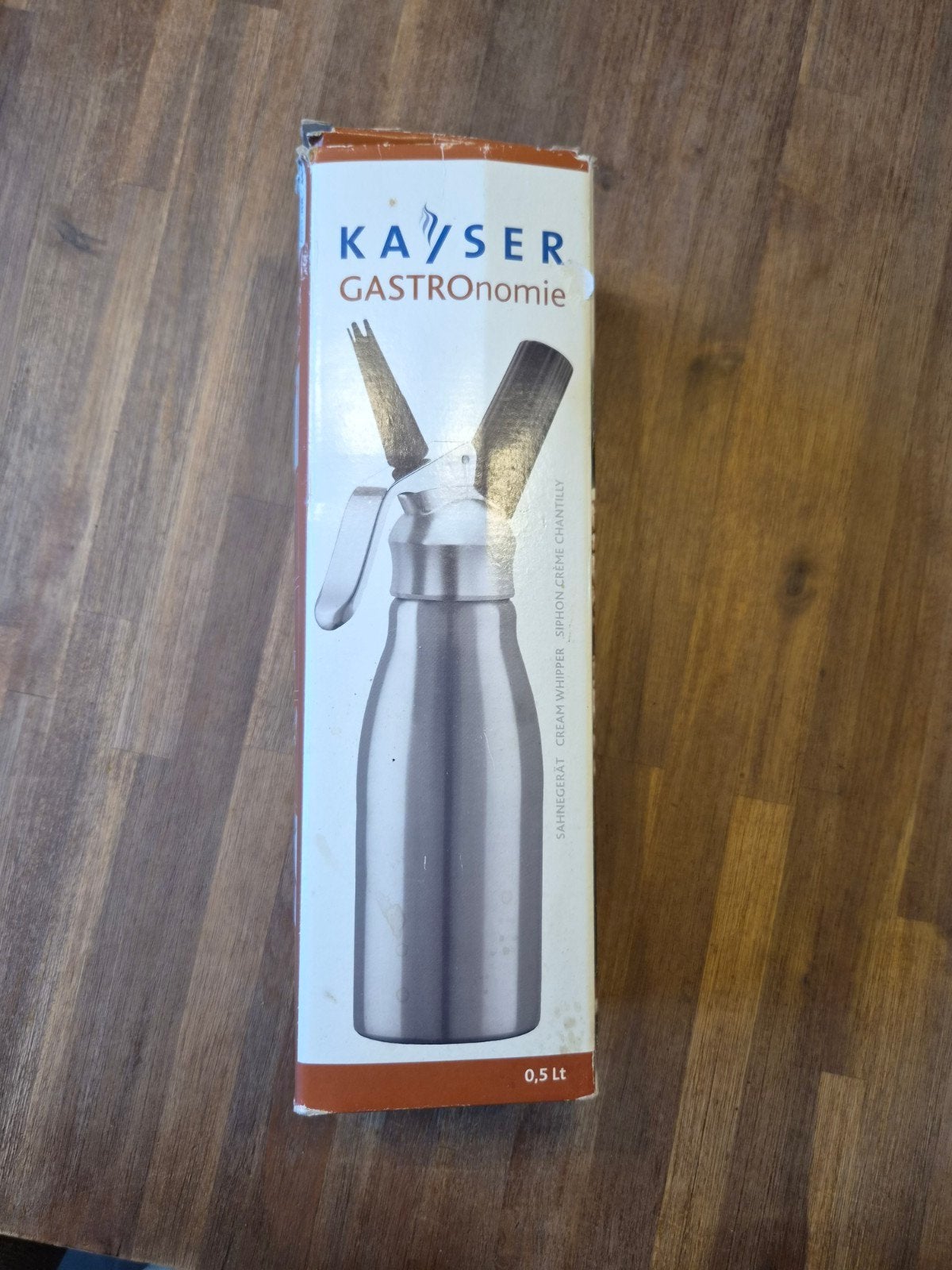 rvs Kayser Gastronomie slagroomspuit 0,5 liter, Huis en Inrichting, Overige typen, Zilver, Ophalen of Verzenden, Zo goed als nieuw