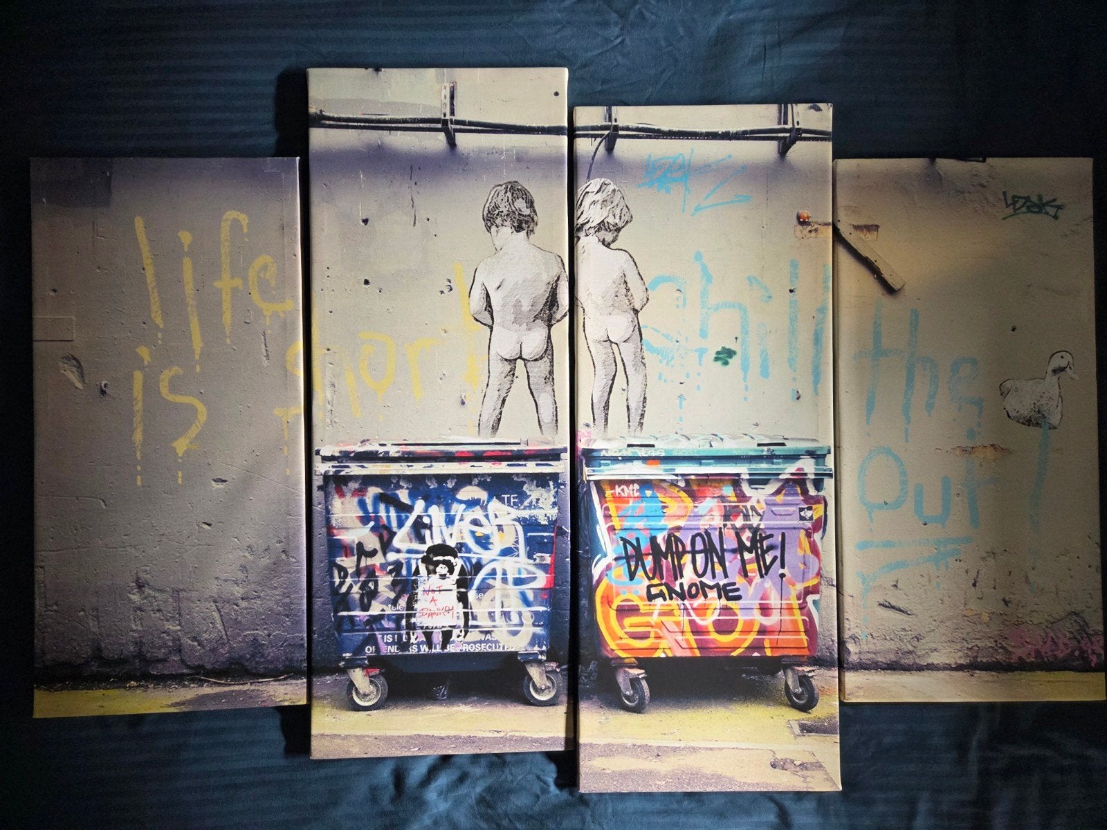 Banksy Style, graffiti Art. 140x100cm, Boeken, Ophalen, Banksy, Spiritualiteit algemeen, Overige typen