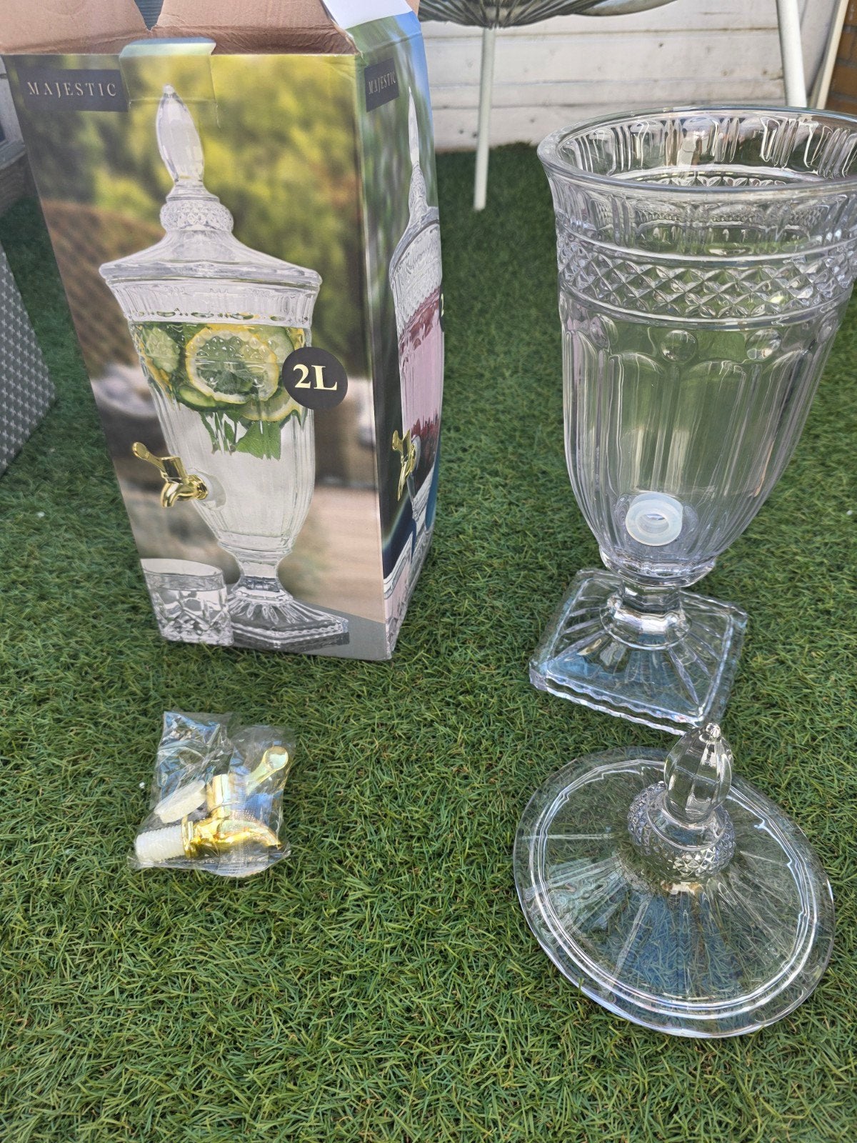 Majestic Drankdispenser 2L - Nieuw in doos, Ophalen, Nieuw, Overige merken, Glas