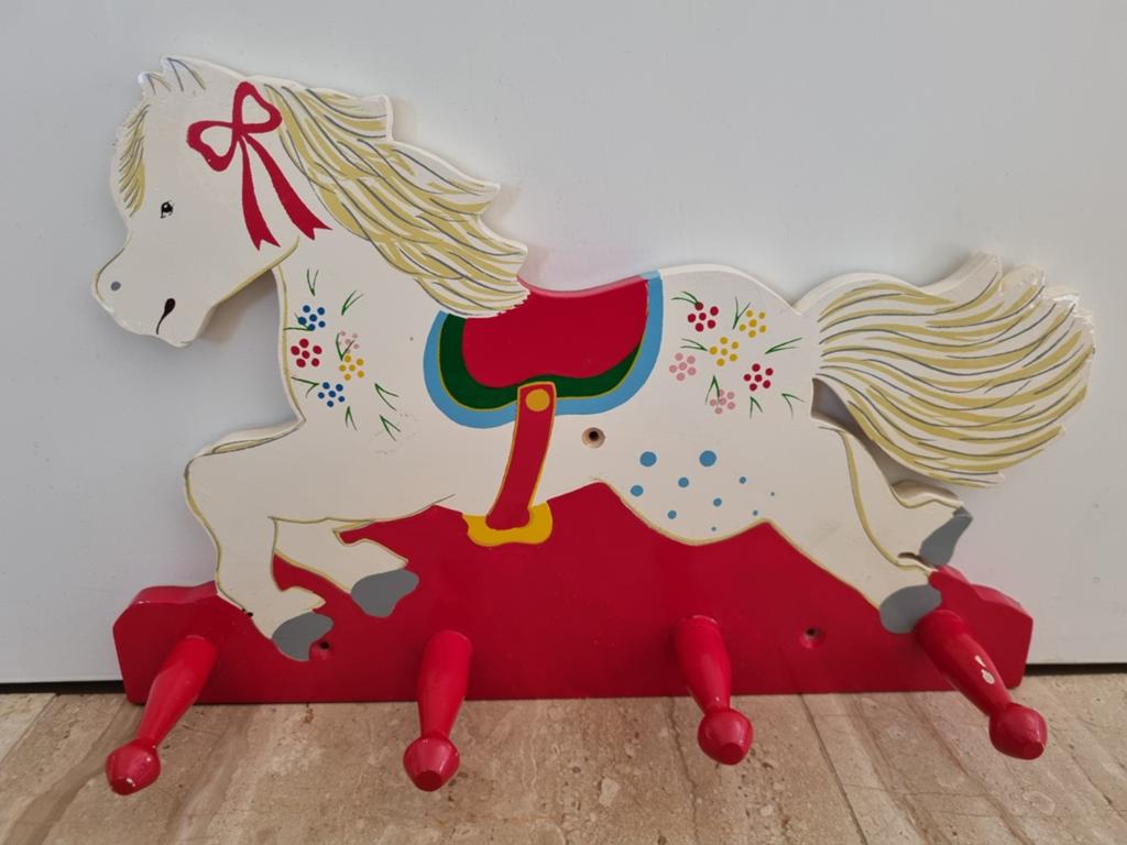 Retro vintage kinder kapstok paardje, Ophalen of Verzenden, Gebruikt, Kapstokje