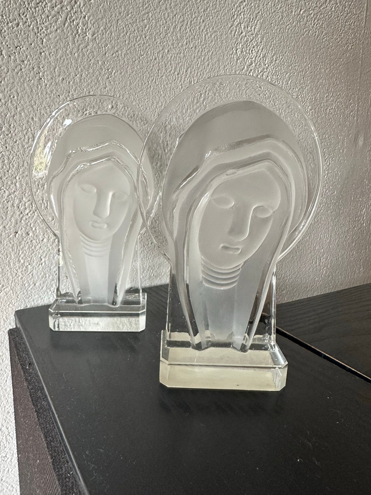 Set van 2 glazen Mariabeelden - Art Deco stijl, Antiek en Kunst, Ophalen